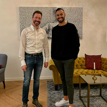 Mit Mentor und Rhetorik-Coach René Borbonus.